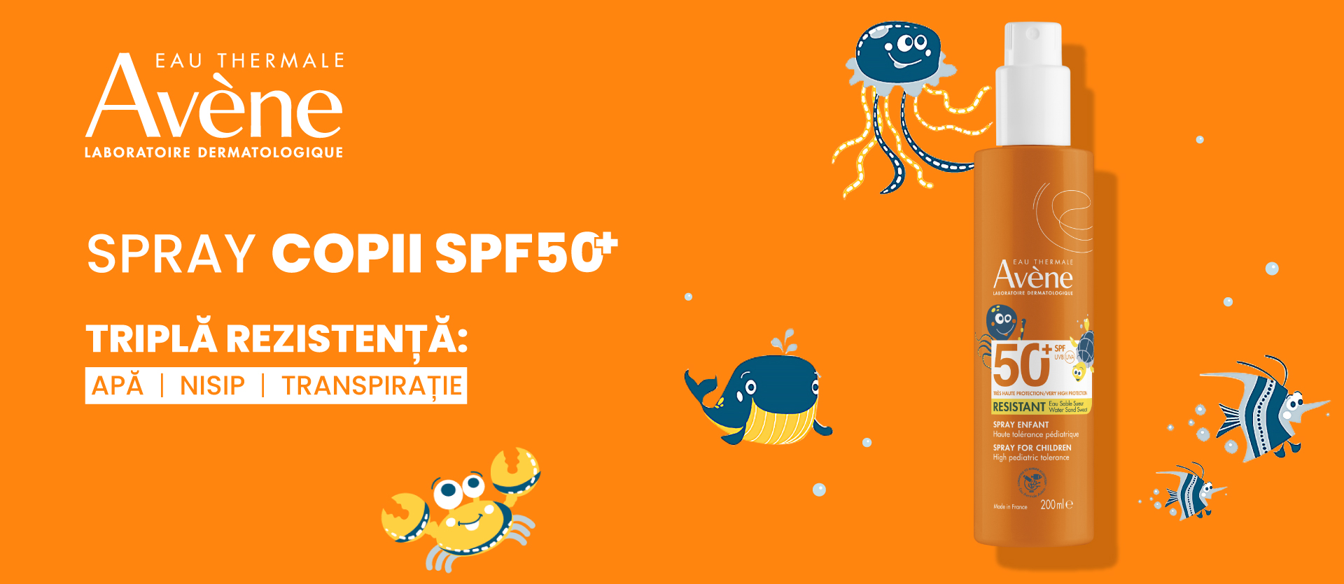Avene Spray de protecție solară SPF50+ pentru Copii